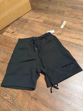 Black Sweat Shorts Minimal Logo Streetwear Casual Shorts Essentials Style Unisex